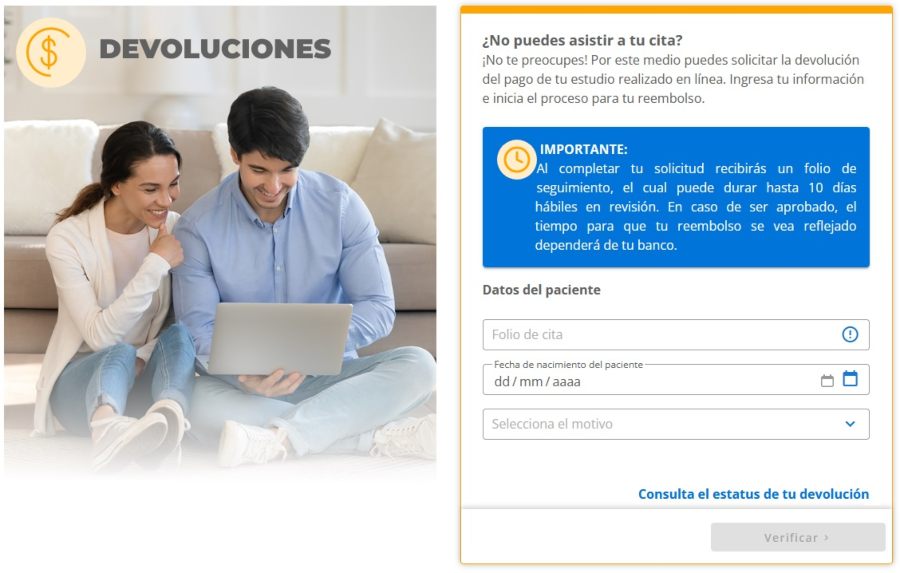 Cómo cancelar cita en Salud Digna, Devoluciones y reembolso - Paso 3