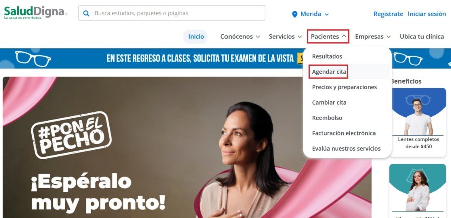 Guía cómo sacar cita en Salud Digna Paso 1