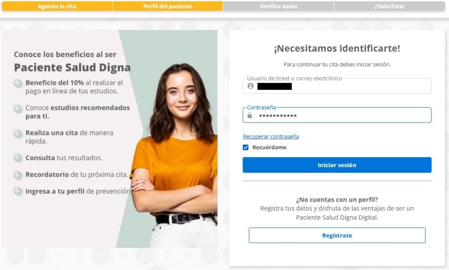 Guía cómo sacar cita en Salud Digna Paso 5